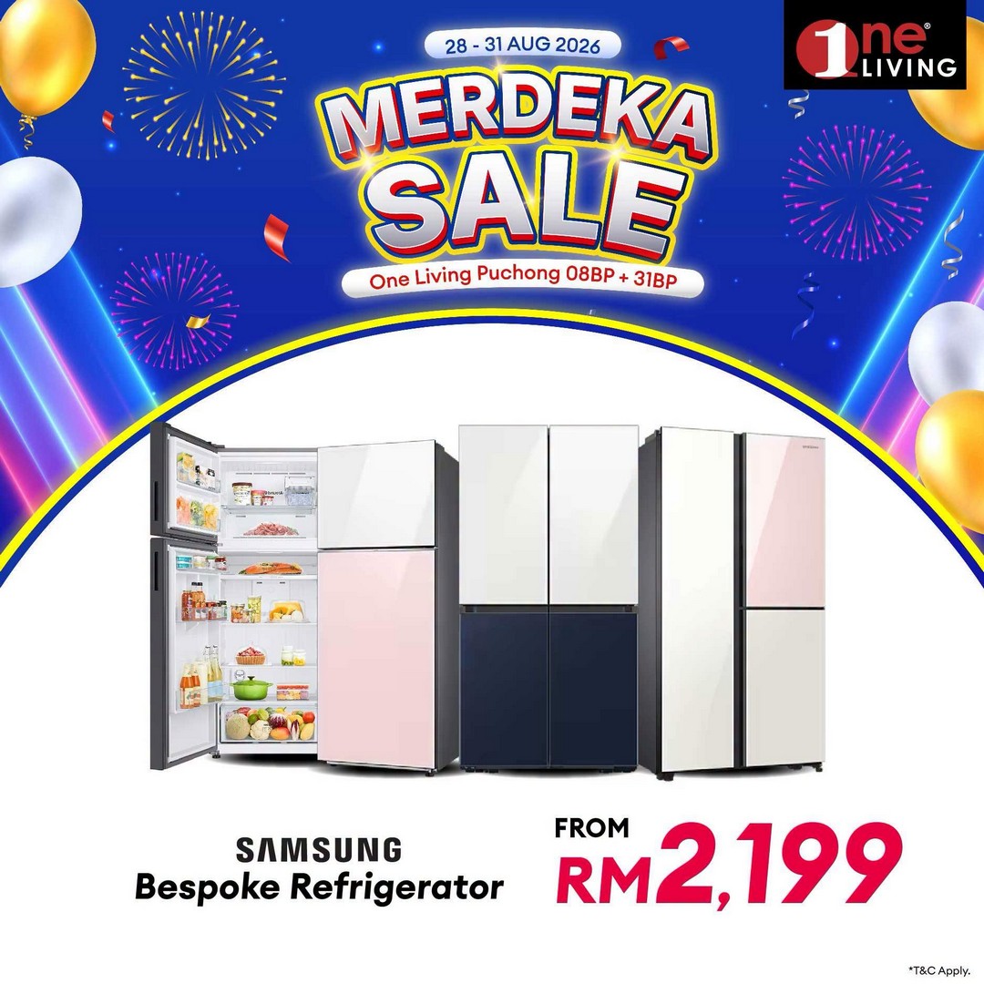 One-Living-Malaysia-Merdeka-Sale-on-Fridges-Kitchen-Appliances-6 28-31 August 2026: One Living Malaysia: Merdeka Sale on Fridges & Kitchen Appliances at One Living Puchong – Free Delivery, Basic Set-Up & Up to 36-Month Instalment Promotion