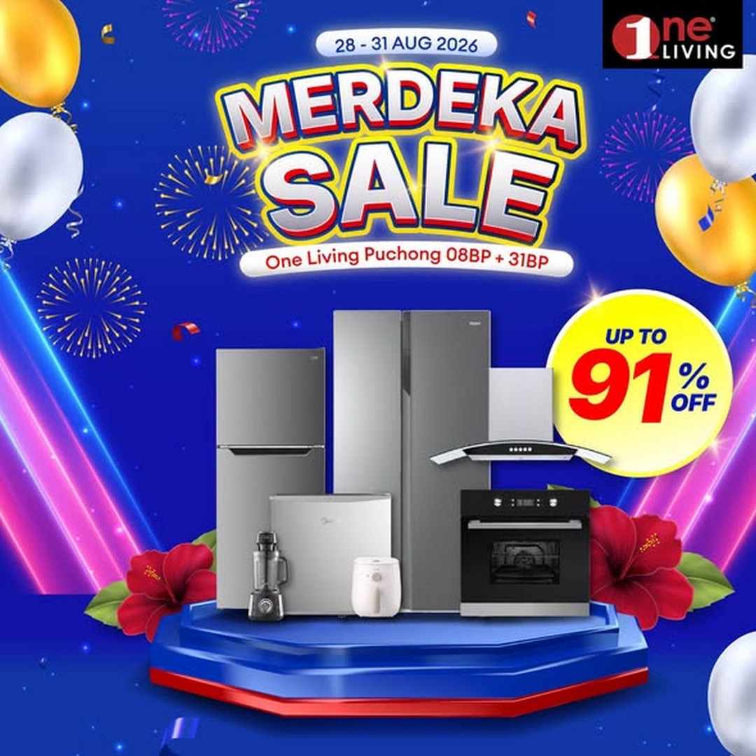 One-Living-Malaysia-Merdeka-Sale-on-Fridges-Kitchen-Appliances 28-31 August 2026: One Living Malaysia: Merdeka Sale on Fridges & Kitchen Appliances at One Living Puchong – Free Delivery, Basic Set-Up & Up to 36-Month Instalment Promotion