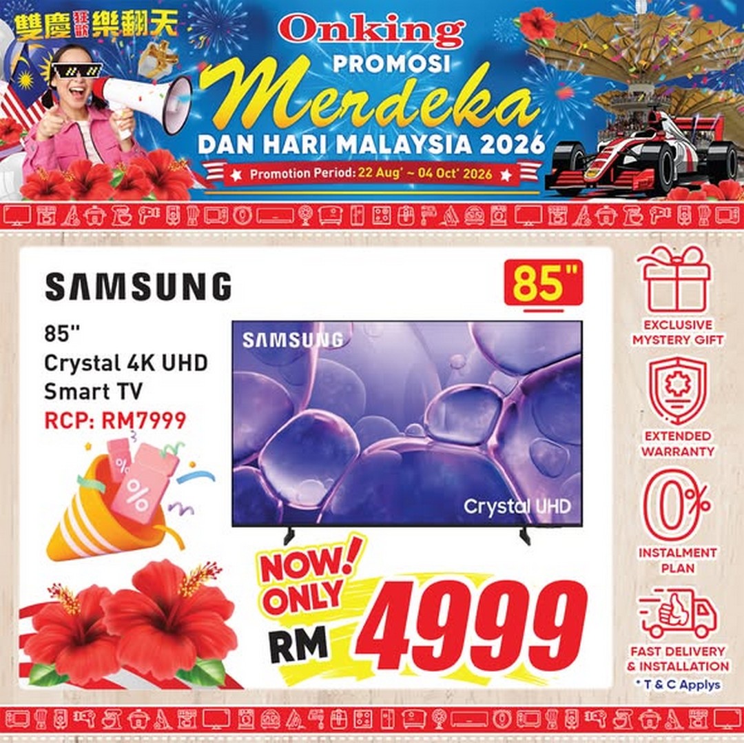 Onking-Malaysia-Merdeka-Malaysia-Day-Promotion-2026-with-Up-to 22 August-6 October 2026: Onking Malaysia: Merdeka & Malaysia Day Promotion 2026 with Up to 50% OFF, Free KFC Vouchers, 0% Instalment and More