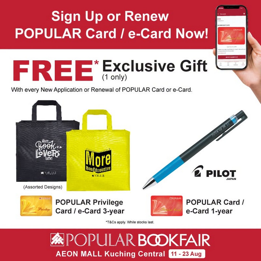 POPULAR-Book-Malaysia-POPULAR-Bookfair-6 11-23 August 2026: POPULAR Book Malaysia: POPULAR Bookfair at AEON Mall Kuching Central Promotion with Books from RM5 and More
