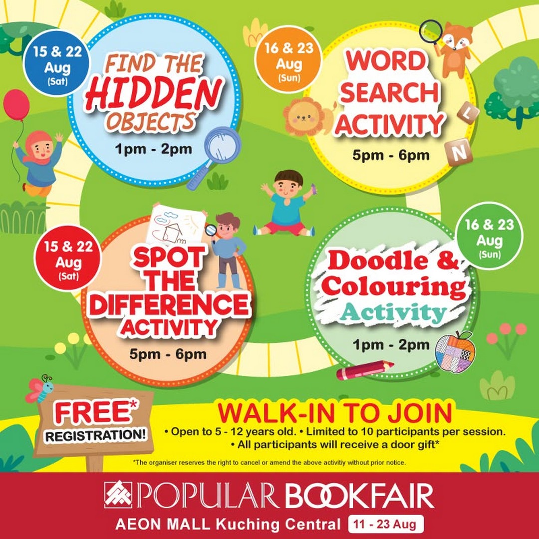 POPULAR-Book-Malaysia-POPULAR-Bookfair-7 11-23 August 2026: POPULAR Book Malaysia: POPULAR Bookfair at AEON Mall Kuching Central Promotion with Books from RM5 and More