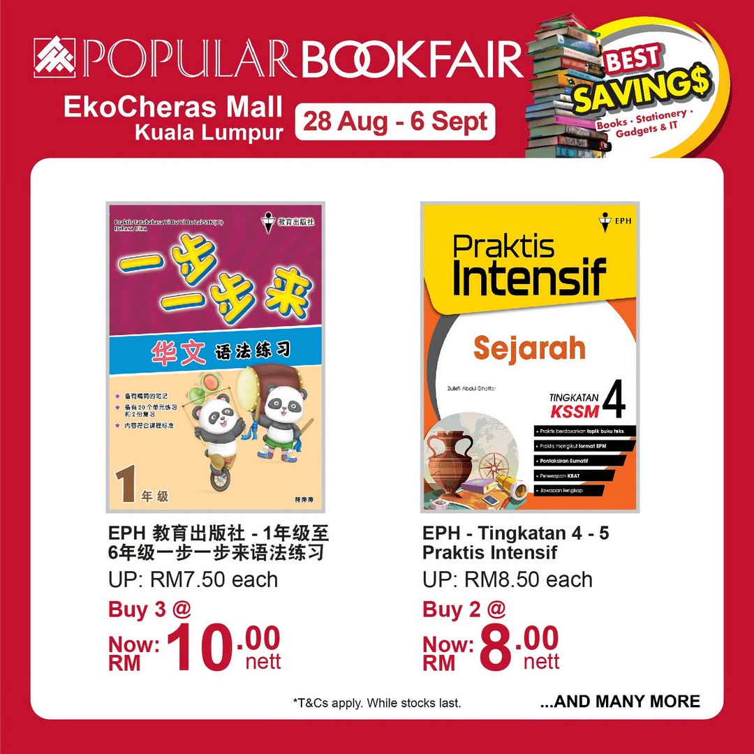 POPULAR-Bookfair-at-EkoCheras-Mall-Up-to-50-Rebate-8 28 August-6 September 2026: POPULAR Bookfair at EkoCheras Mall: Up to 50% Rebate, Items from RM5 & RM20 Voucher Promotion