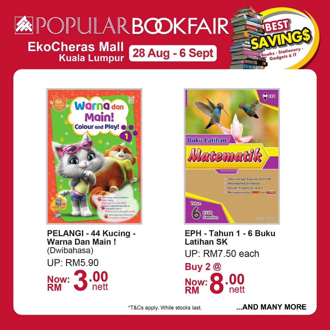 POPULAR-Bookfair-at-EkoCheras-Mall-Up-to-50-Rebate-9 28 August-6 September 2026: POPULAR Bookfair at EkoCheras Mall: Up to 50% Rebate, Items from RM5 & RM20 Voucher Promotion