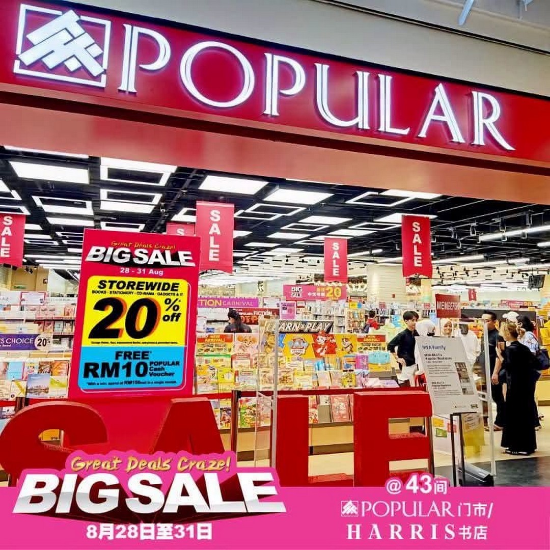 POPULAR-Malaysia-Big-Sale-Promotion-Up-to-60-Off-1 28-31 August 2026: POPULAR Malaysia Big Sale Promotion: Up to 60% Off Books, Stationery, Gadgets and More at 43 Selected Bookstores