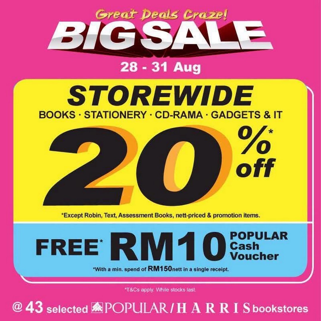 POPULAR-Malaysia-Big-Sale-Promotion-Up-to-60-Off-2 28-31 August 2026: POPULAR Malaysia Big Sale Promotion: Up to 60% Off Books, Stationery, Gadgets and More at 43 Selected Bookstores