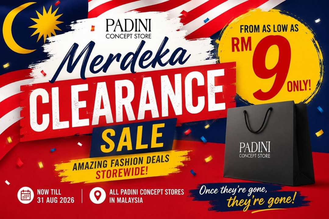 Padini-Merdeka-Clearance-Sale-With-Selected-Fashion Now till 31 August 2026: Padini: Merdeka Clearance Sale With Selected Fashion Items From RM9 at Padini Concept Stores Nationwide