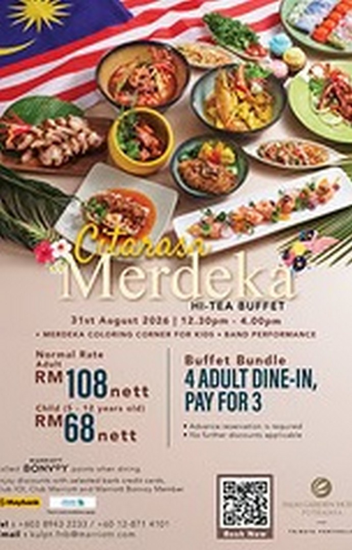 Palm-Garden-Hotel-Putrajaya-Merdeka-Hi-Tea-Buffet-Promotion 31 August 2026: Palm Garden Hotel Putrajaya: Merdeka Hi-Tea Buffet Promotion with 4 Adults Dine-In, Pay for 3