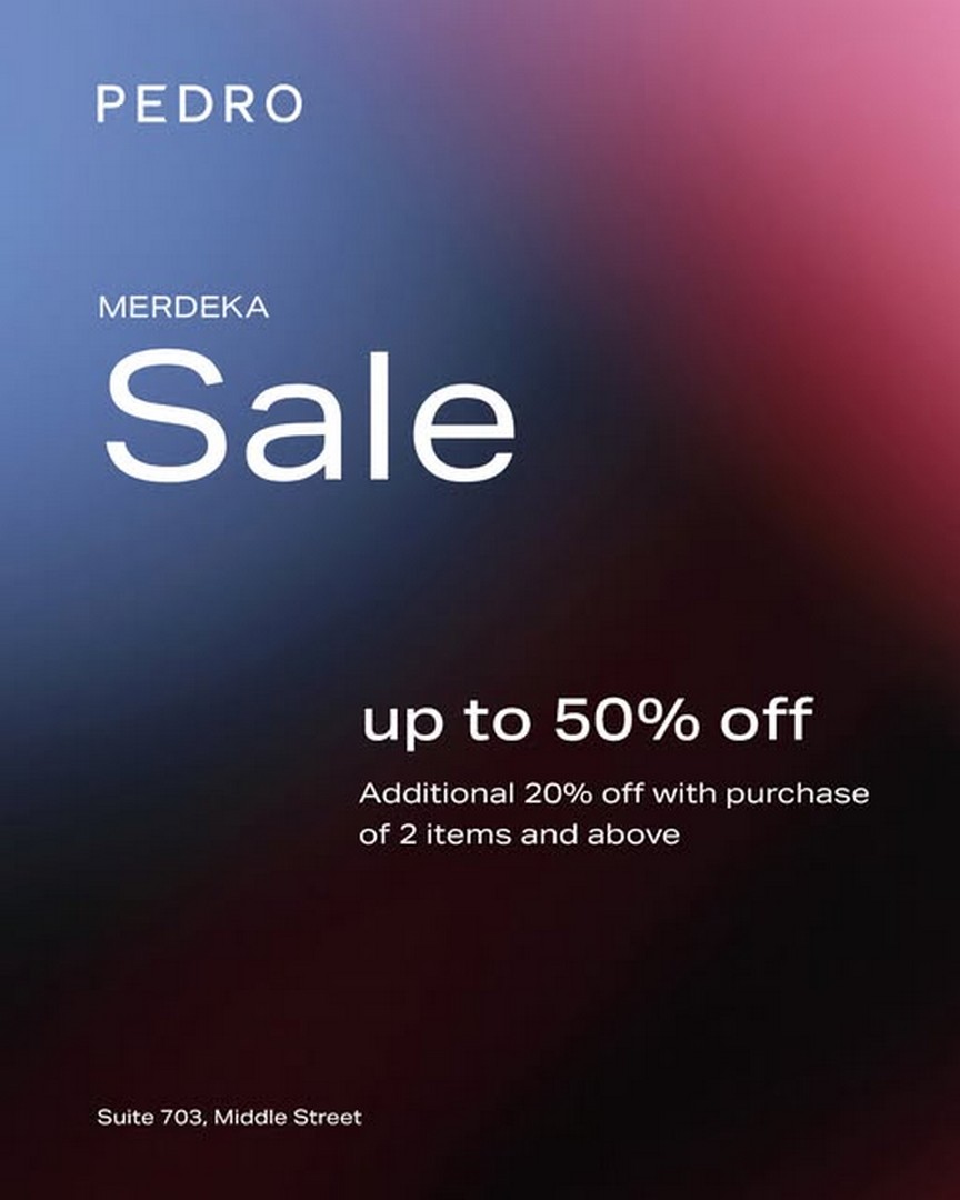 Pedro-Outlet-Special-Sale-Up-to-50-Off 28 August-20 September 2026: Pedro Outlet Special Sale: Up to 50% Off + Extra 20% Savings on 2 Selected Items