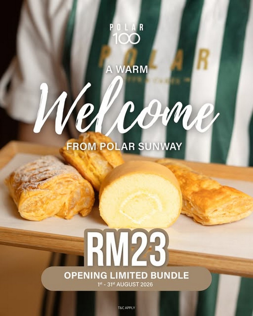 Polar-Puffs-Cakes-Malaysia-RM23-Opening-Promotion 1-31 August 2026: Polar Puffs & Cakes Malaysia, RM23 Opening Promotion at Sunway Carnival with 3 Pastries and Free Sugar Roll