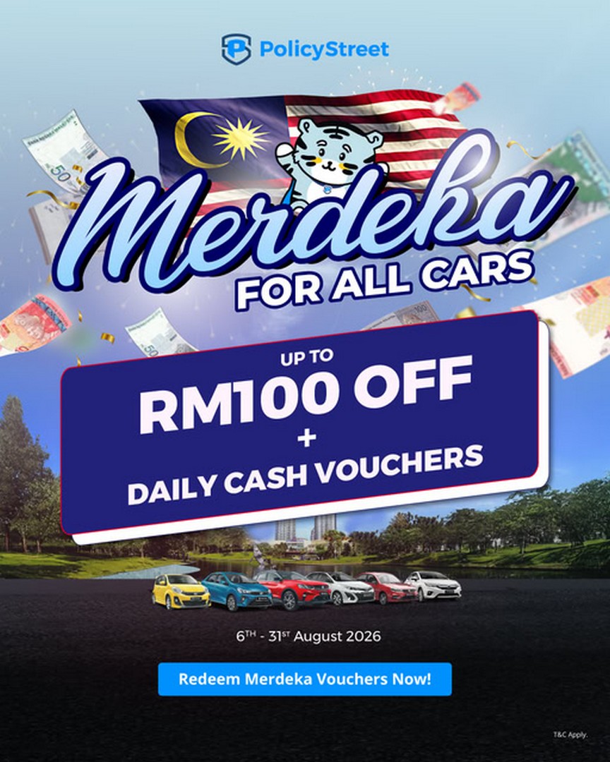 PolicyStreet-Merdeka-Car-Insurance-Savings 12 August 2026 onwards: PolicyStreet: Merdeka Car Insurance Savings with Up to RM100 Off and Daily Cash Vouchers: Online Promotion