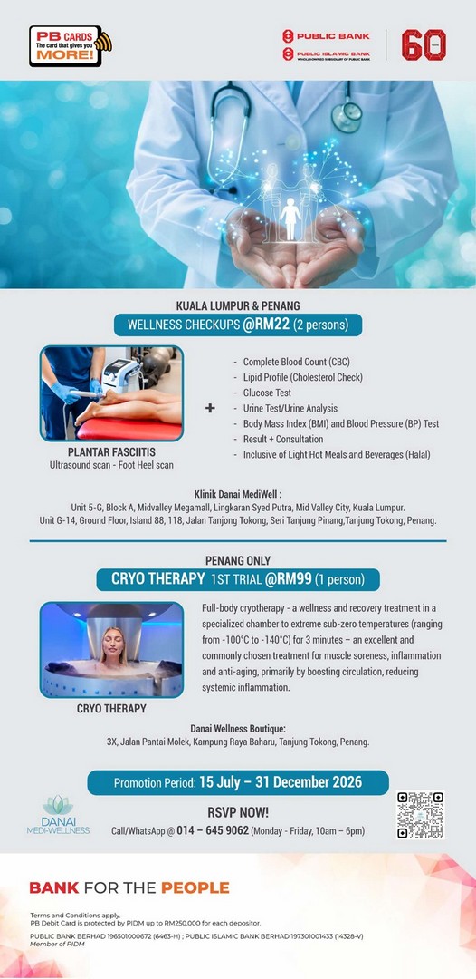Public-Bank-Privileges-@-Danai-Medi-Wellness 15 July-31 December 2026: Public Bank Privileges @ Danai Medi-Wellness, Wellness Checkup & Cryotherapy Promotion Deals for PB Cardmembers in Kuala Lumpur and Penang