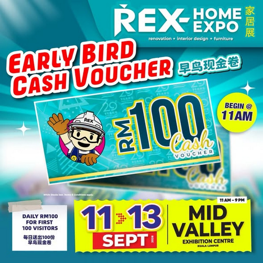 REX-Home-Expo-Home-Renovation-Promotion-with-RM100-Cash-Voucher 11-13 September 2026: REX Home Expo: Home Renovation Promotion with RM100 Cash Voucher, RM29 Blind Box and Lucky Draw at Mid Valley Exhibition Centre