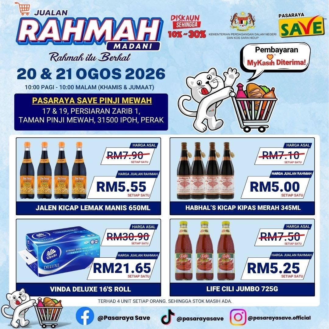 SAVE-Pinji-Mewah-Rahmah-Madani-Sale-10 20-21 August 2026: SAVE Pinji Mewah Rahmah Madani Sale – Enjoy Up to 30% Off Selected Items and Pay with MyKasih