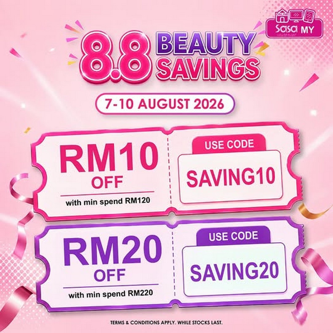 Sa-Sa-Malaysia-Mobile-App-Exclusive-Promotion 7-10 August 2026: Sa Sa Malaysia Mobile App Exclusive Promotion, Enjoy 8.8 Beauty Savings with RM10 and RM20 Instant Discounts