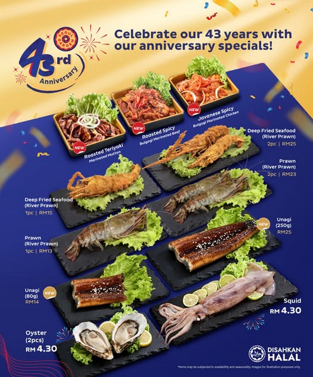 Seoul-Garden-Malaysia-43rd-Anniversary-Promotion 15 August 2026 onwards: Seoul Garden Malaysia, 43rd Anniversary Promotion with New Marinated Meats and Seafood Add-Ons