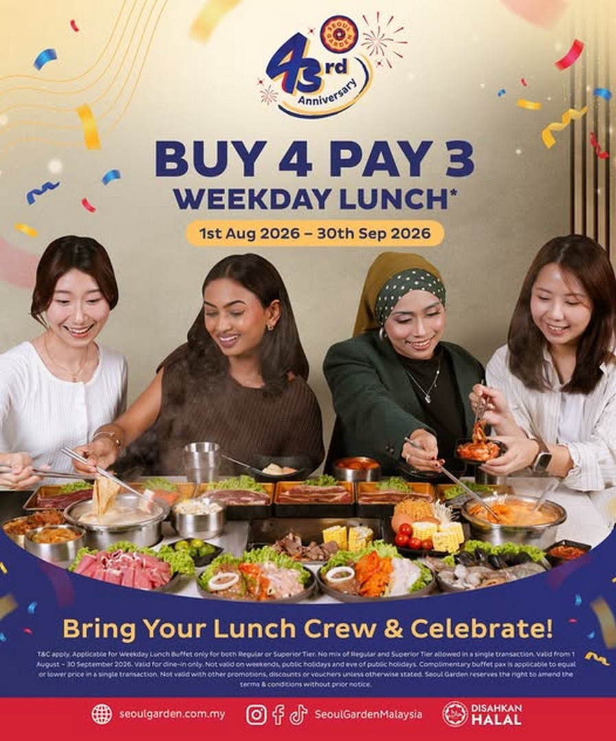 Seoul-Garden-Malaysia-Weekday-Lunch-Buffet-Buy-4-Pay-For-3 3 August-30 September 2026: Seoul Garden Malaysia: Weekday Lunch Buffet Buy 4 Pay For 3 Promotion With More Seafood, Grilled Meats And Hot Pot Deals
