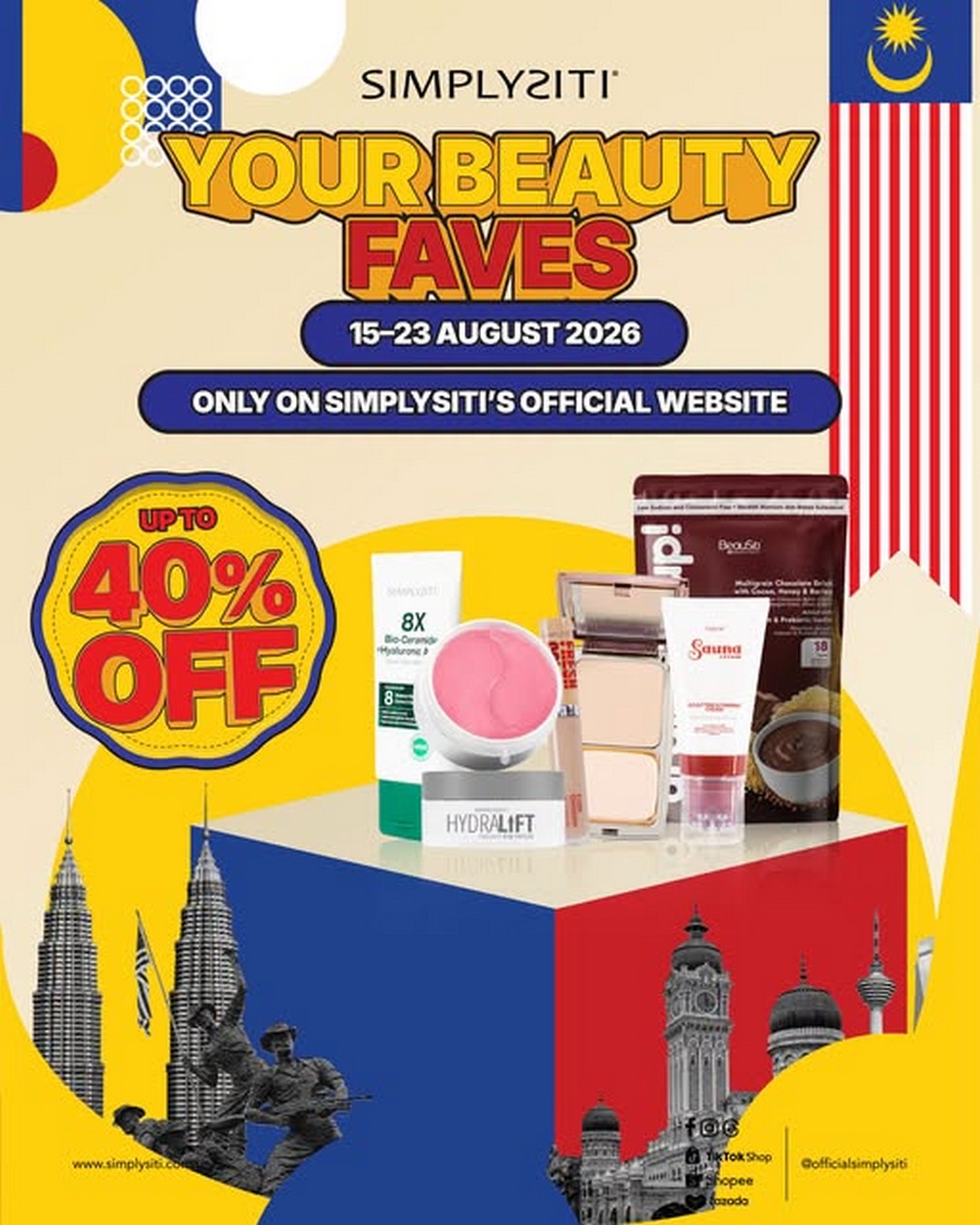SimplySiti-Up-to-40-OFF-Beauty-Favourites-Sale 15-23 August 2026: SimplySiti: Up to 40% OFF Beauty Favourites Sale on the Official Website