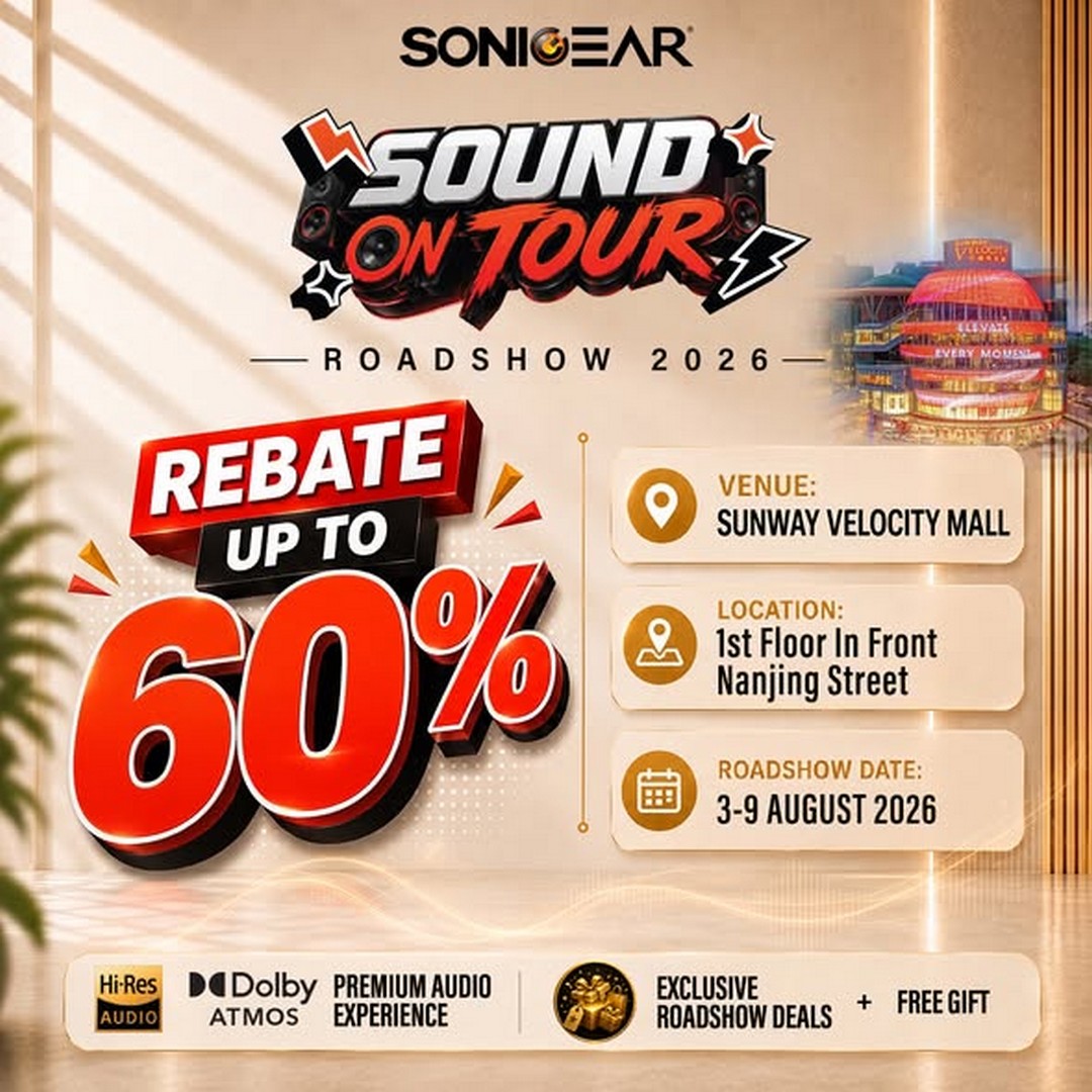SonicGear-Malaysia-Sound-On-Tour-2026-Promotion 3-9 August 2026: SonicGear Malaysia Sound On Tour 2026 Promotion at Sunway Velocity Mall with Up to 60% OFF, Lucky Draws and Free Gifts