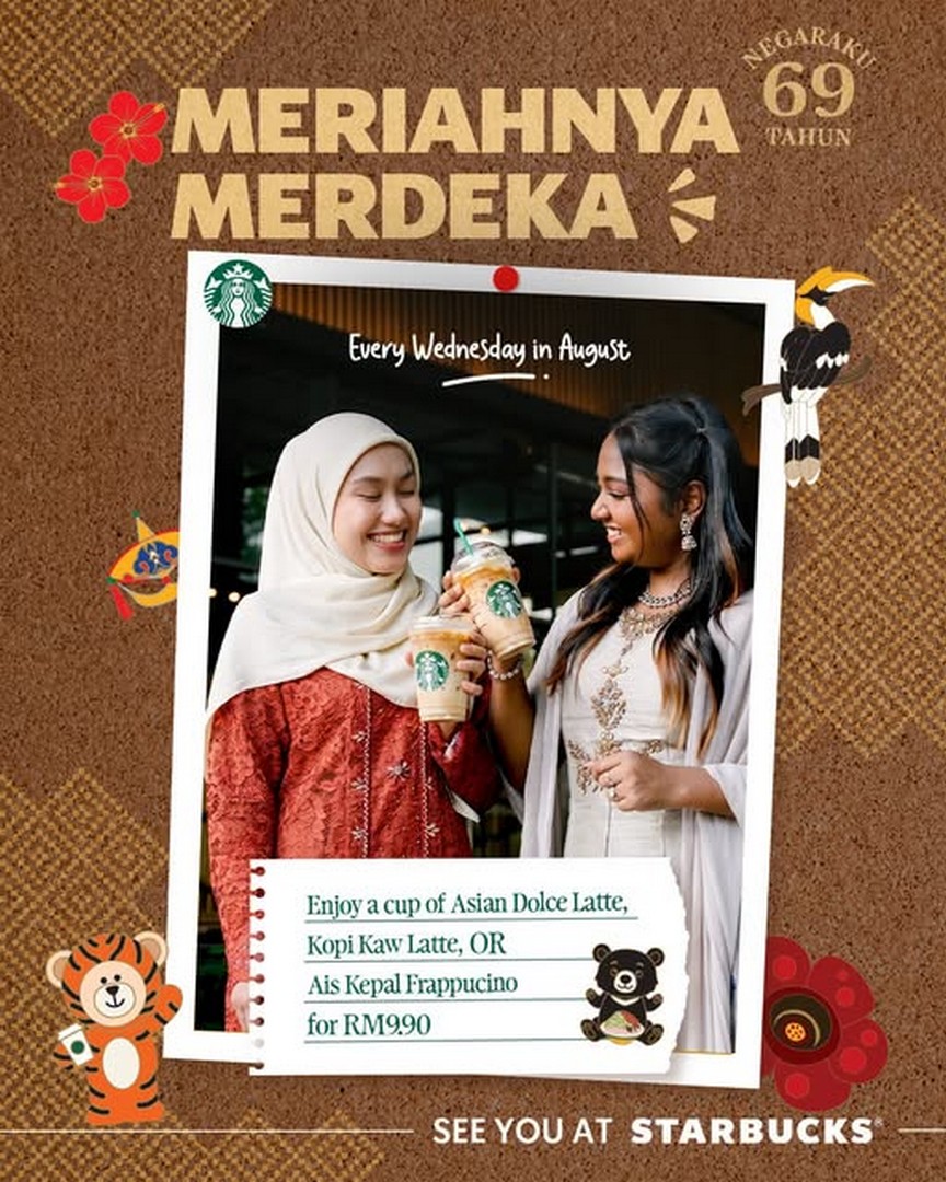 Starbucks-Malaysia-RM9.90-Selected-Handcrafted-Beverages 11 August 2026 onwards: Starbucks Malaysia: RM9.90 Selected Handcrafted Beverages Merdeka Promotion
