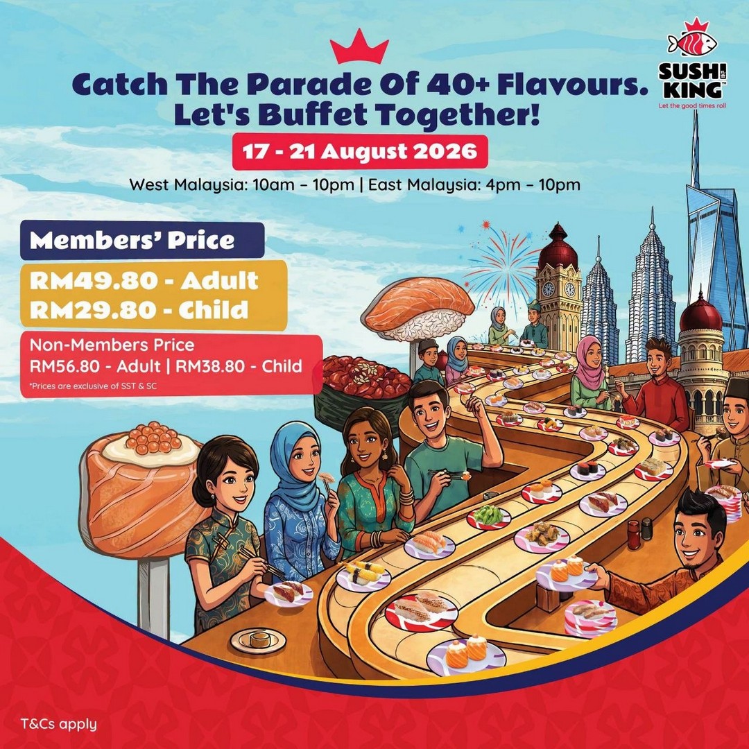 Sushi-King-Sushi-King-Buffet-with-40-Sushi-Varieties 17-21 August 2026: Sushi King: Sushi King Buffet with 40+ Sushi Varieties at Participating Outlets – Sale and Buffet Promotion