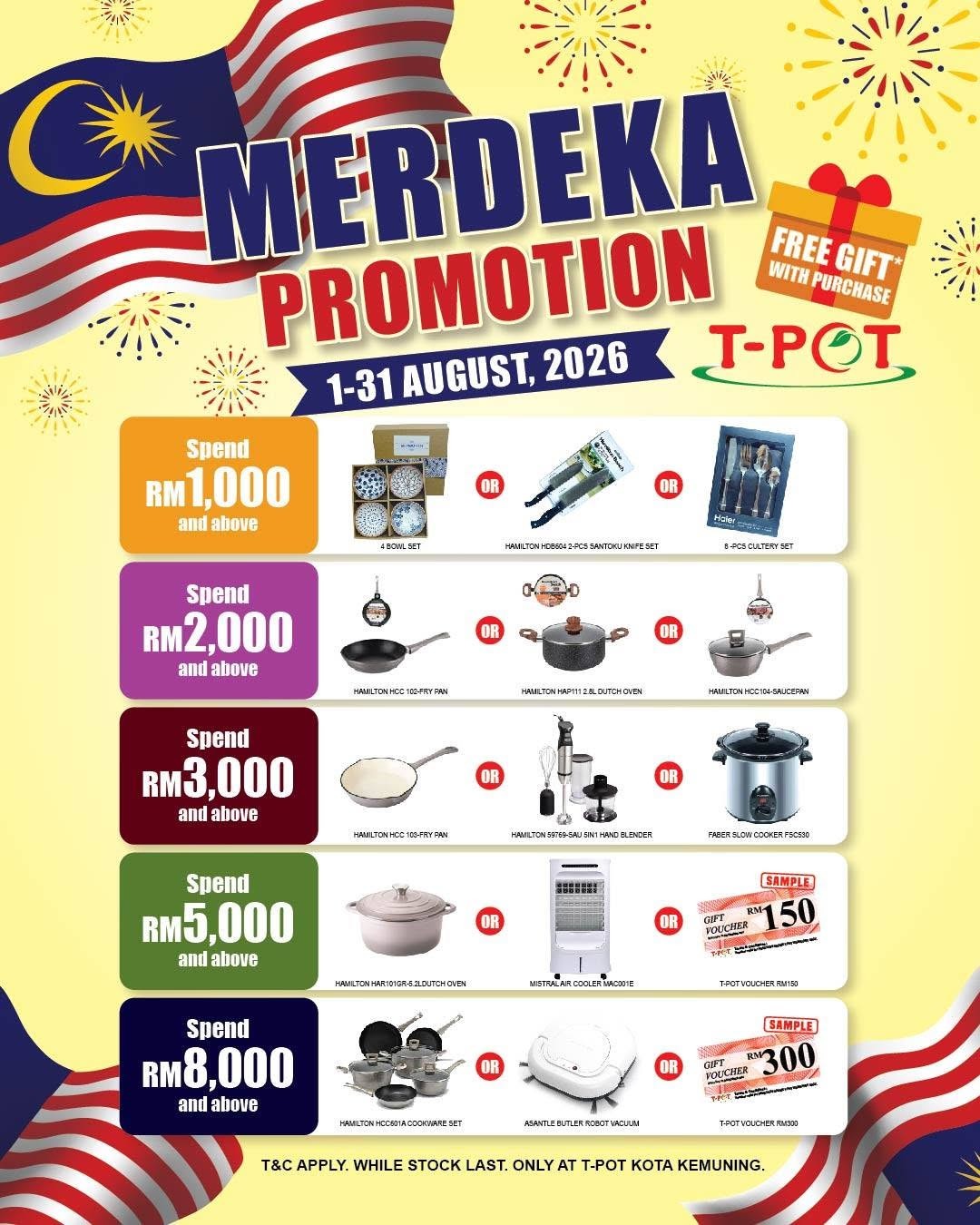 T-POT-Malaysia-Merdeka-Promotion-13 1-31 August 2026: T-POT Malaysia Merdeka Promotion: Enjoy Special Deals, Free Gifts and Electrical Item Bargains at Kota Kemuning