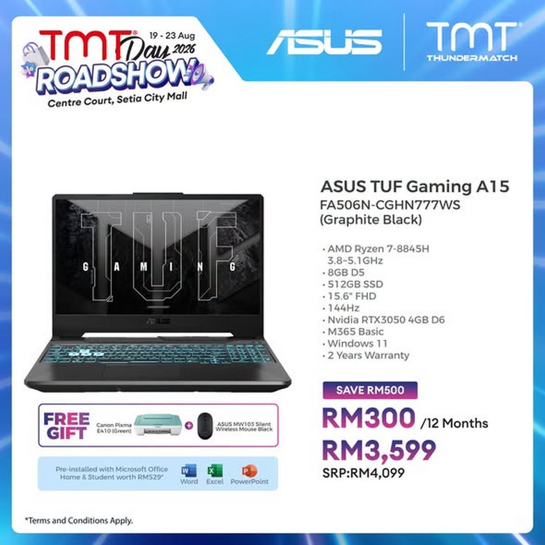 TMT-Malaysia-ASUS-Laptop-Sale-Promotion-1 19-23 August 2026: TMT Malaysia: ASUS Laptop Sale Promotion with Up to RM800 Off at TMT Day Roadshow 2026, Setia City Mall