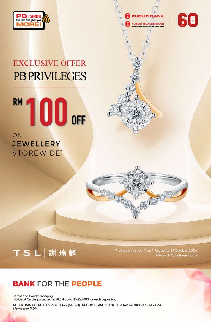 TSL-Jewellery-RM100-Storewide-Promotion-with-Public-Bank-Cards 1 August–31 October 2026: TSL Jewellery RM100 Storewide Promotion with Public Bank Cards – Save on Premium Jewellery Across Malaysia