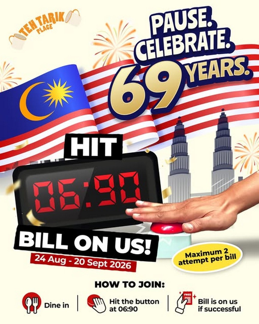 Teh-Tarik-Place-69-Years-Merdeka-06-90-Timer-Challenge 24 August-20 September 2026: Teh Tarik Place: 69 Years Merdeka “06:90” Timer Challenge: Promotion and Chance to Get Your Entire Dine-In Bill Free