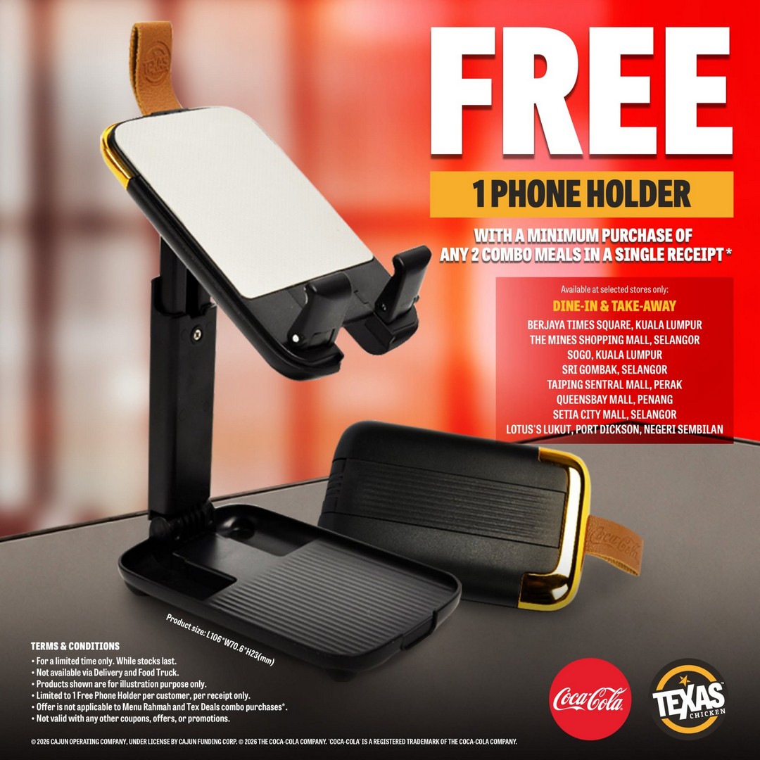 Texas-Chicken-Malaysia-Buy-2-Combo-Meals-Get-a-FREE-Foldable 1 August 2026 onwards: Texas Chicken Malaysia: Buy 2 Combo Meals & Get a FREE Foldable Phone Holder Promotion at Selected Outlets