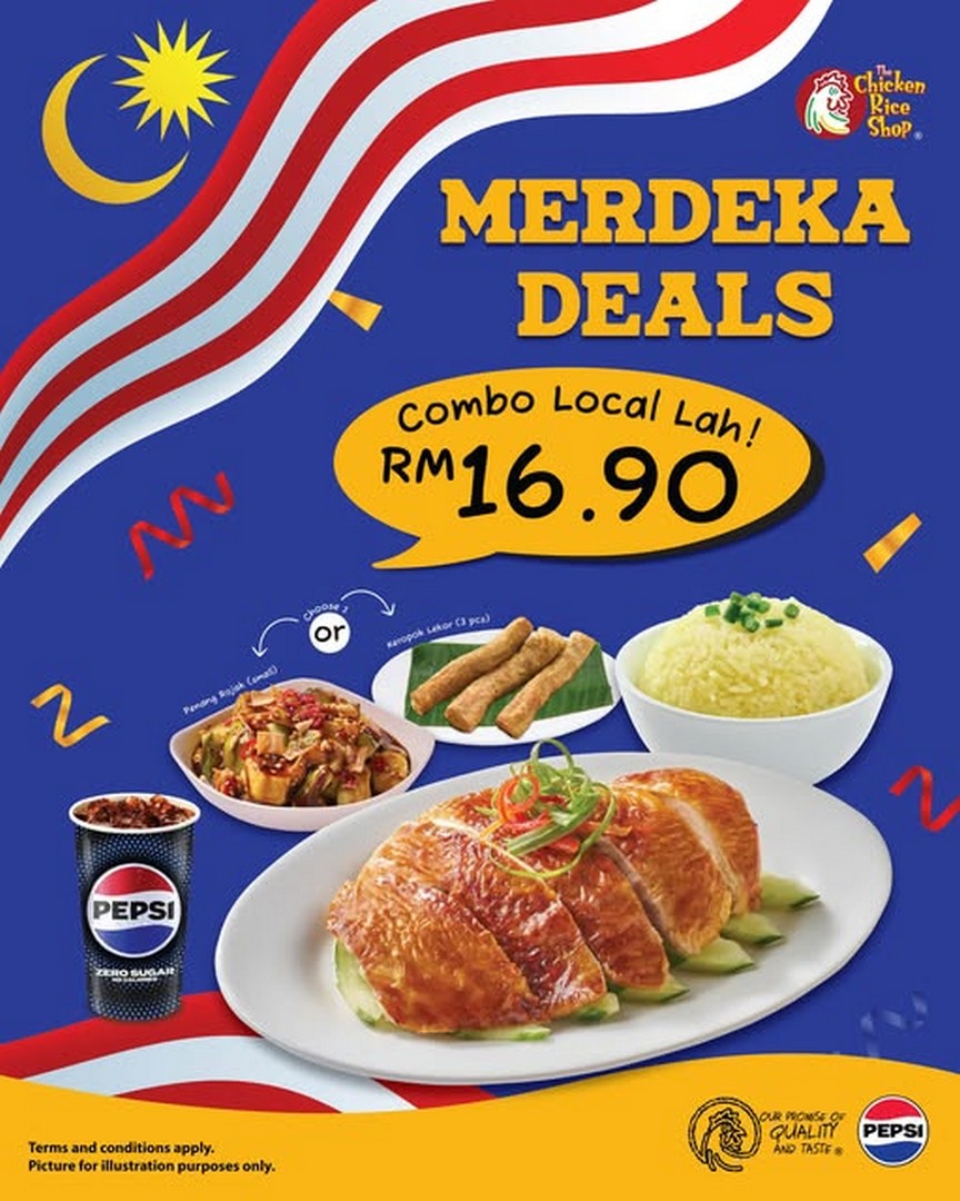 The-Chicken-Rice-Shop-Malaysia-RM16.90-Combo-Local 11 August 2026 onwards: The Chicken Rice Shop Malaysia: RM16.90 Combo Local Lah Merdeka Promotion with Crispy Roast Chicken Rice, Local Sides and Drink