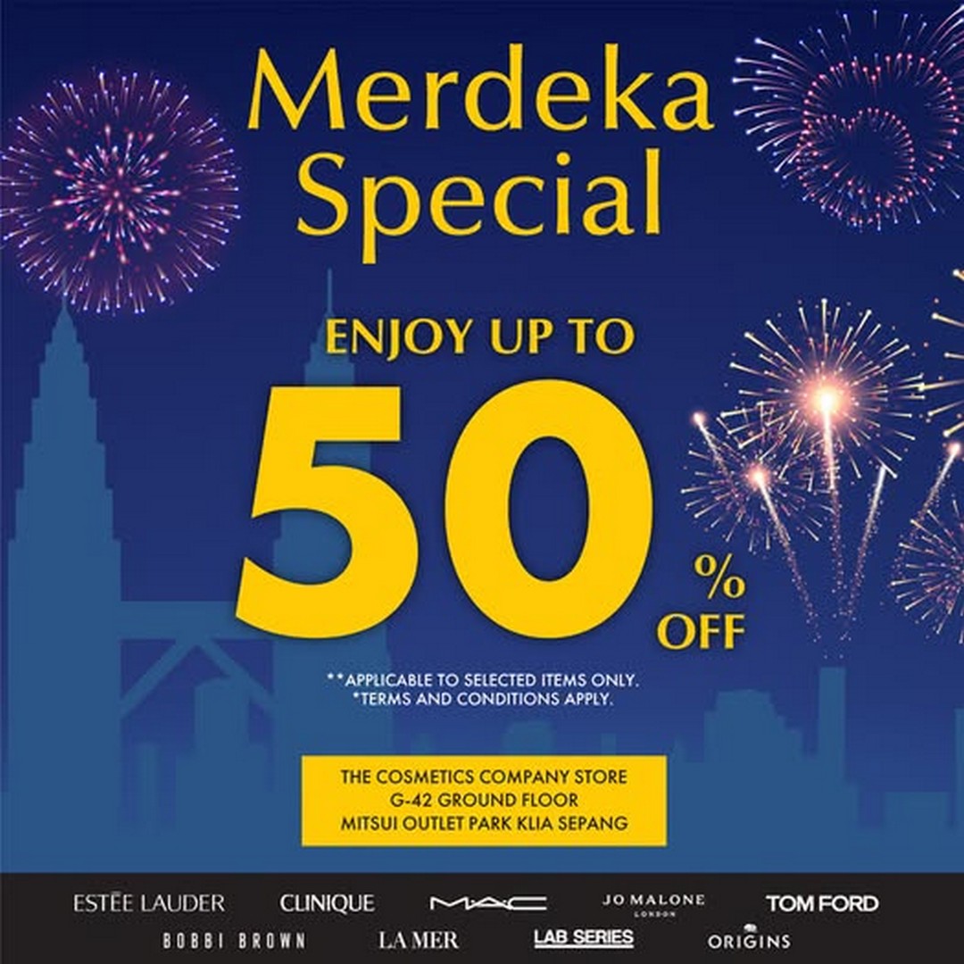 The-Cosmetics-Company-Store-Up-to-50-Off 21-31 August 2026: The Cosmetics Company Store: Up to 50% Off Selected Beauty Products at Mitsui Outlet Park KLIA Sepang – Merdeka Special Sale