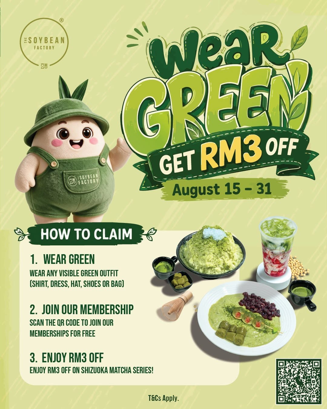 The-Soybean-Factory-Wear-Green-Get-RM3-Off-Shizuoka-Matcha-Series 15-31 August 2026: The Soybean Factory: Wear Green & Get RM3 Off Shizuoka Matcha Series Drinks and Desserts Promotion