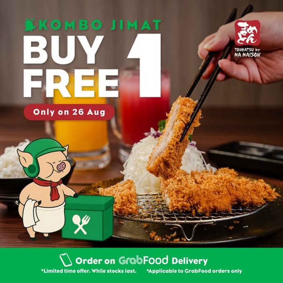 Tonkatsu-by-Ma-Maison-Buy-1-Free-1-Katsu-Set-GrabFood-Deal 26 August 2026: Tonkatsu by Ma Maison: Buy 1 Free 1 Katsu Set GrabFood Deal: One-Day-Only Sale Promotion