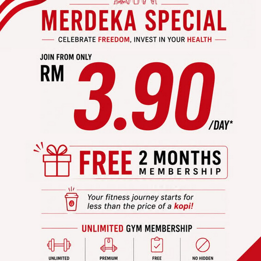 Top-Speed-Fitness-Merdeka-Special-Promotion Now till 31 August 2026: Top Speed Fitness: Merdeka Special Promotion with Membership from RM3.90 Per Day and FREE 2 Months Membership
