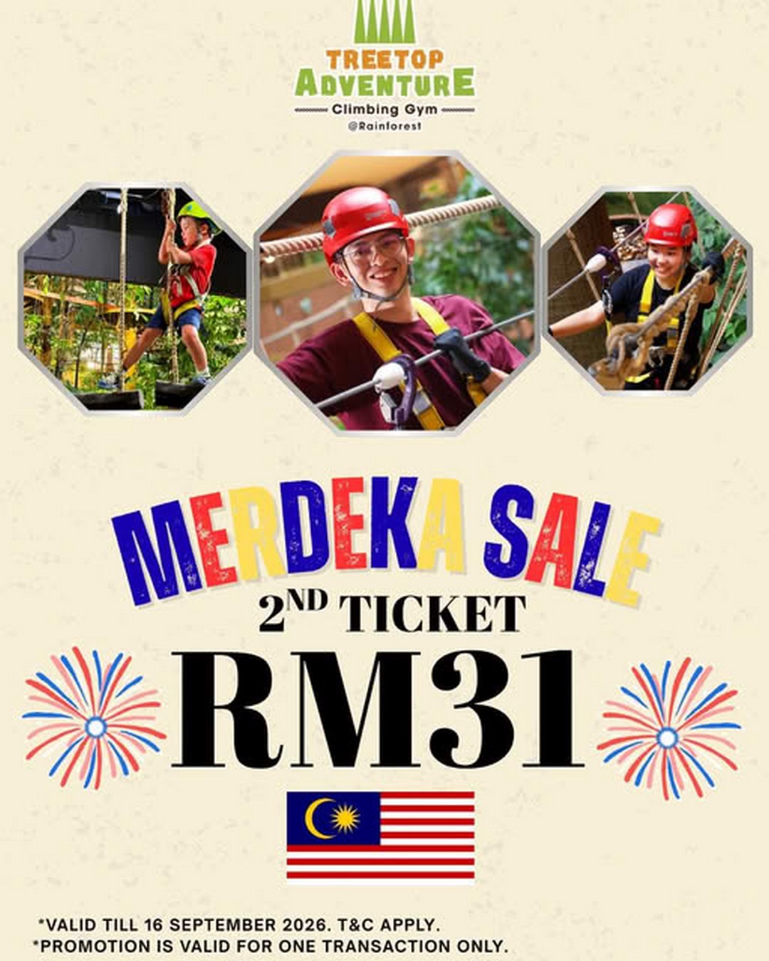 Treetop-Adventure-1-Utama-Merdeka-Special-Promotion Now till 16 September 2026: Treetop Adventure 1 Utama: Merdeka Special Promotion – Get Your 2nd Ticket for Only RM31