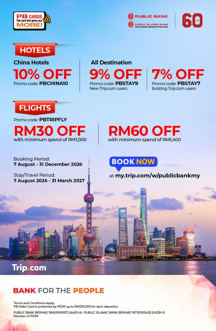 Trip.com-PB-Privileges-Promotion 7 August-31 December 2026: Trip.com PB Privileges Promotion: Save on Hotels and Flights with Public Bank Cards