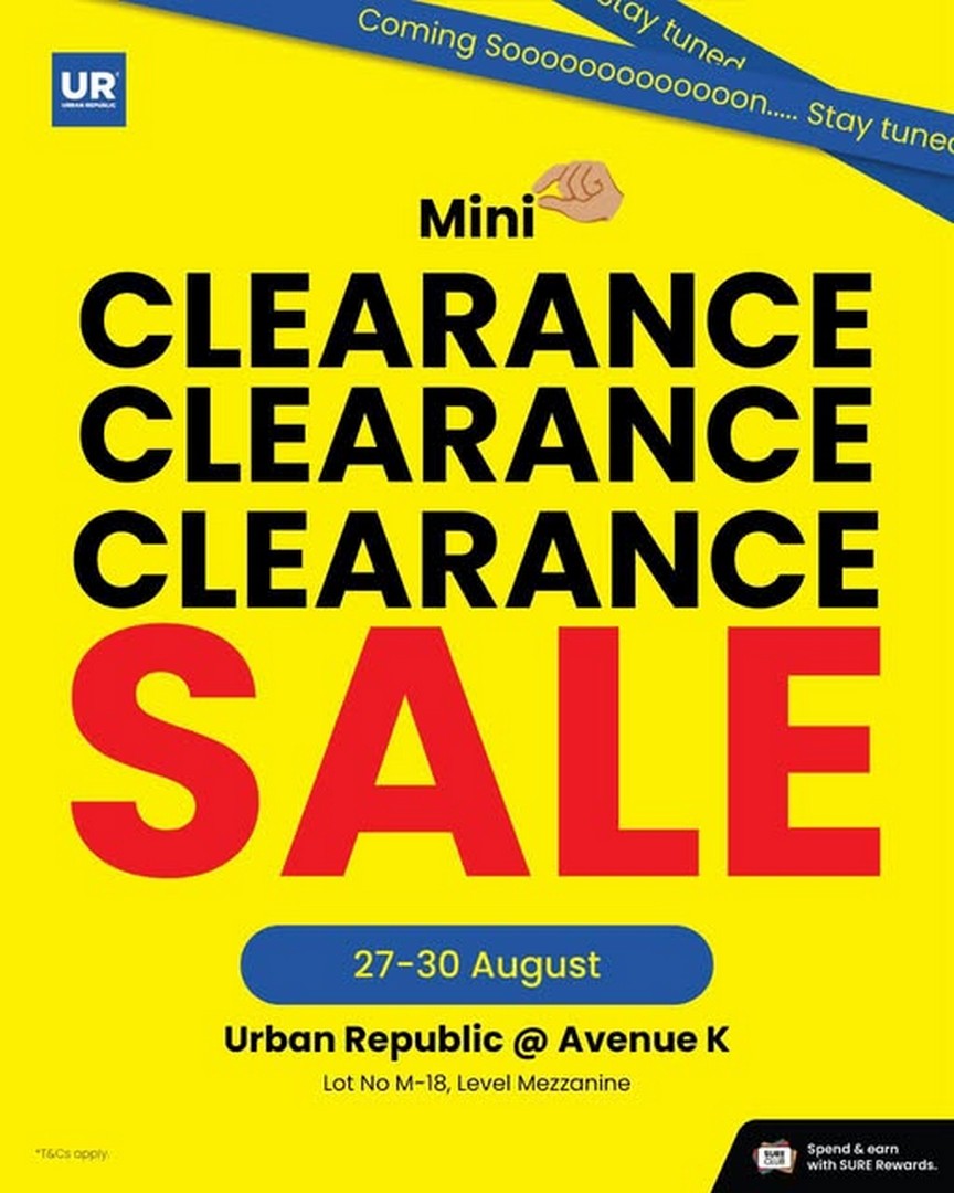 Urban-Republic-Mini-Clearance-Sale 27-30 August 2026: Urban Republic, Mini Clearance Sale Promotion, 4 Days of Deals at Avenue K
