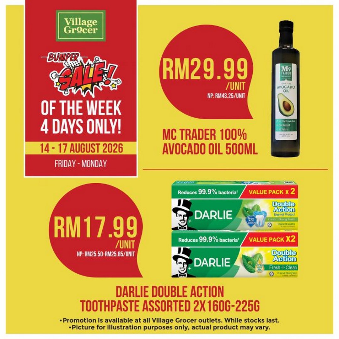 Village-Grocer-Bumper-Harvest-Promotion-1 14-17 August 2026: Village Grocer Bumper Harvest Promotion – Buy 1 Free 1 Grocery Deals and Special Offers