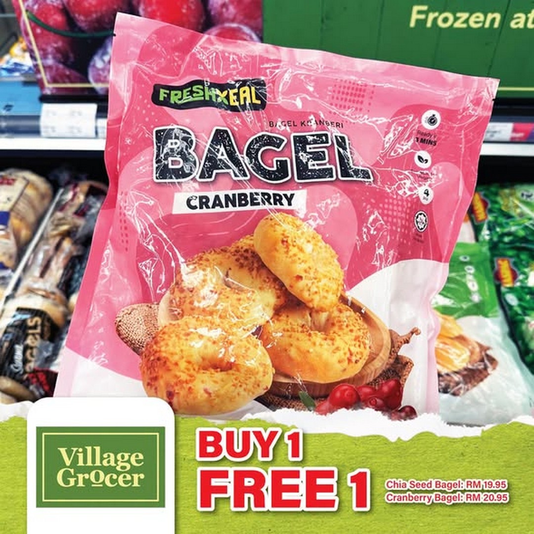 Village-Grocer-Buy-1-Free-1-Bagel-Promotion-1 13-16 August 2026: Village Grocer: Buy 1 Free 1 Bagel Promotion at RM19.95, Available at All Outlets
