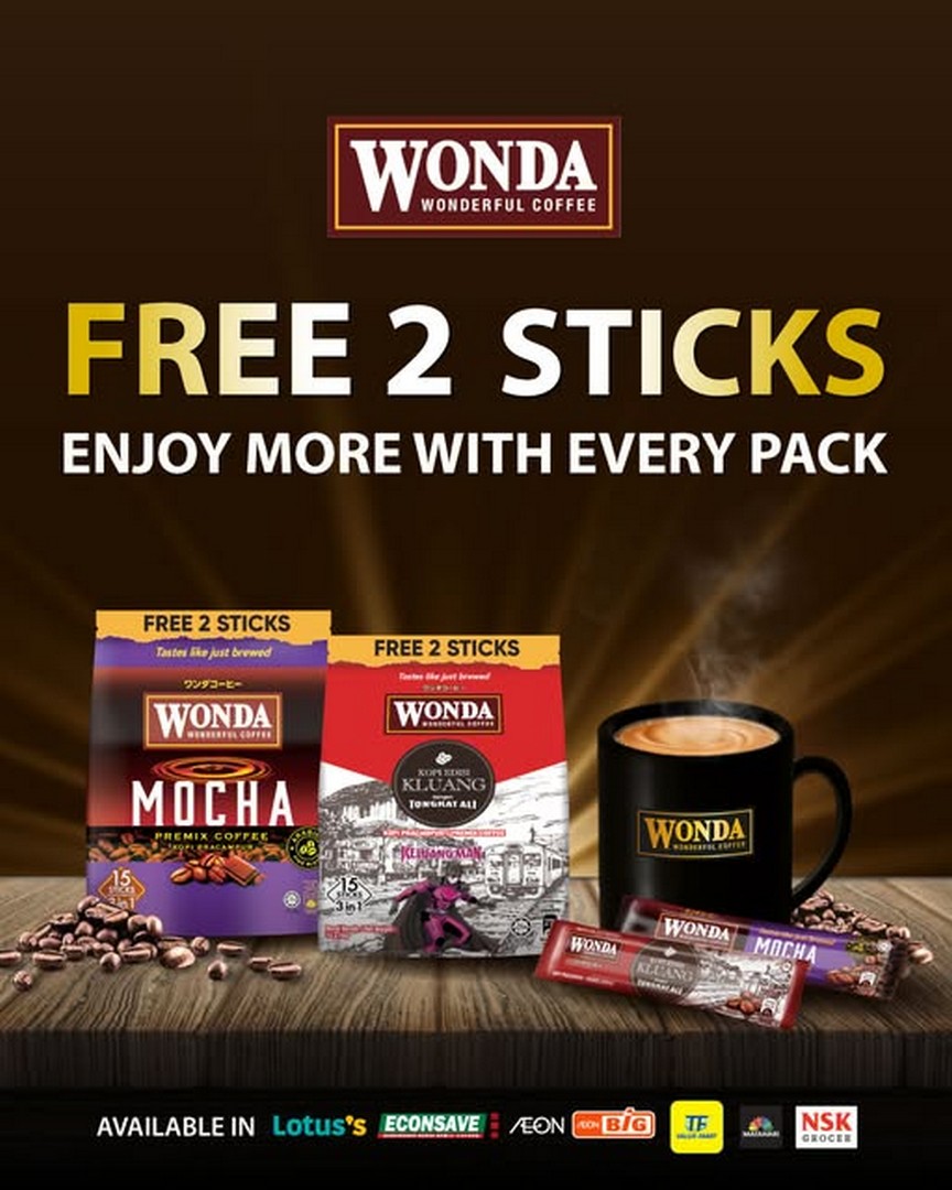 Wonda-Coffee-Malaysia-Promotion-Offering-Extra-2-Sticks 5 August 2026 onwards: Wonda Coffee Malaysia: Promotion Offering Extra 2 Sticks With Every Pack Purchase At Selected Participating Outlets