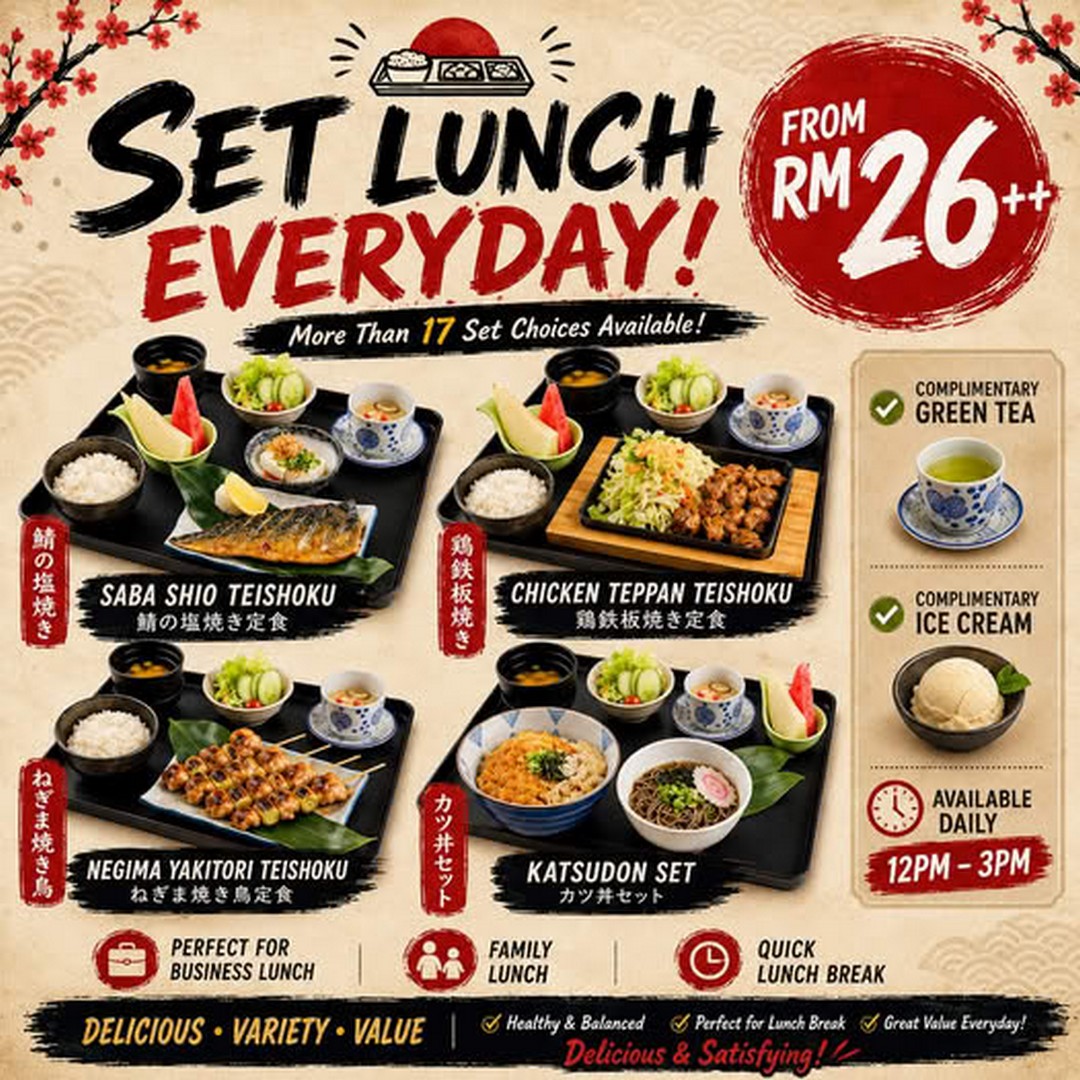 Yakitori-HAKI-Japanese-Set-Lunch-Promotion 3 August 2026 onwards: Yakitori HAKI Japanese Set Lunch Promotion, Enjoy 17+ Lunch Choices From RM26++ Daily