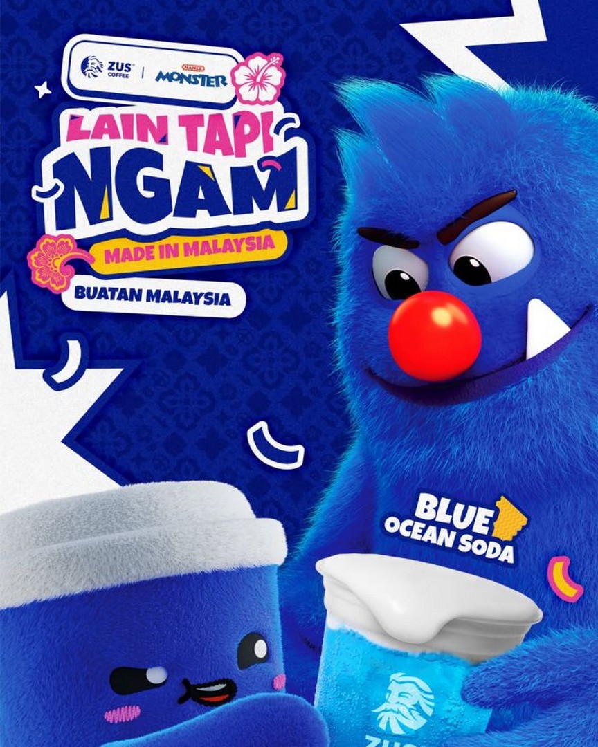 ZUS-Coffee-Merdeka-x-Mamee-Monster-Series-Promotion 17 August 2026 onwards: ZUS Coffee: Merdeka x Mamee Monster Series Promotion with Limited-Edition Blue Drinks and Two-in-One Cups