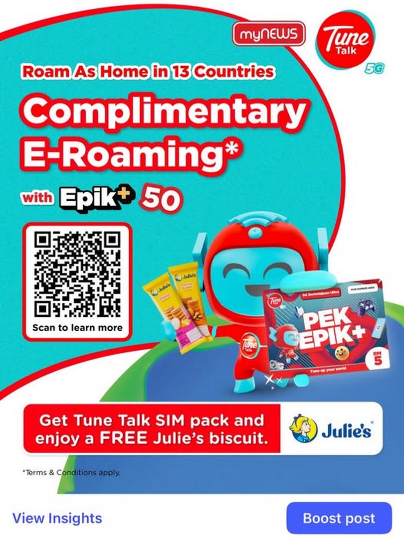 myNEWS-Malaysia-Tune-Talk-EPIK-50-with-Free-E-Roaming 19 August 2026 onwards: myNEWS Malaysia: Tune Talk EPIK+ 50 with Free E-Roaming and Julie’s Biscuit Promotion