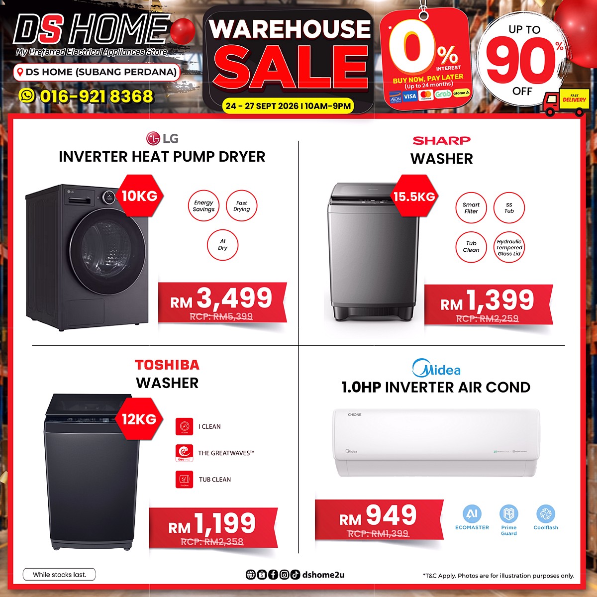2409_SP-Warehouse-Sale-Product-04 24–27 September 2026: DS Home Warehouse Sale, Up to 90% Off TVs, Fridges, Washers & Air Conditioners, Early Bird Deals in Subang Perdana