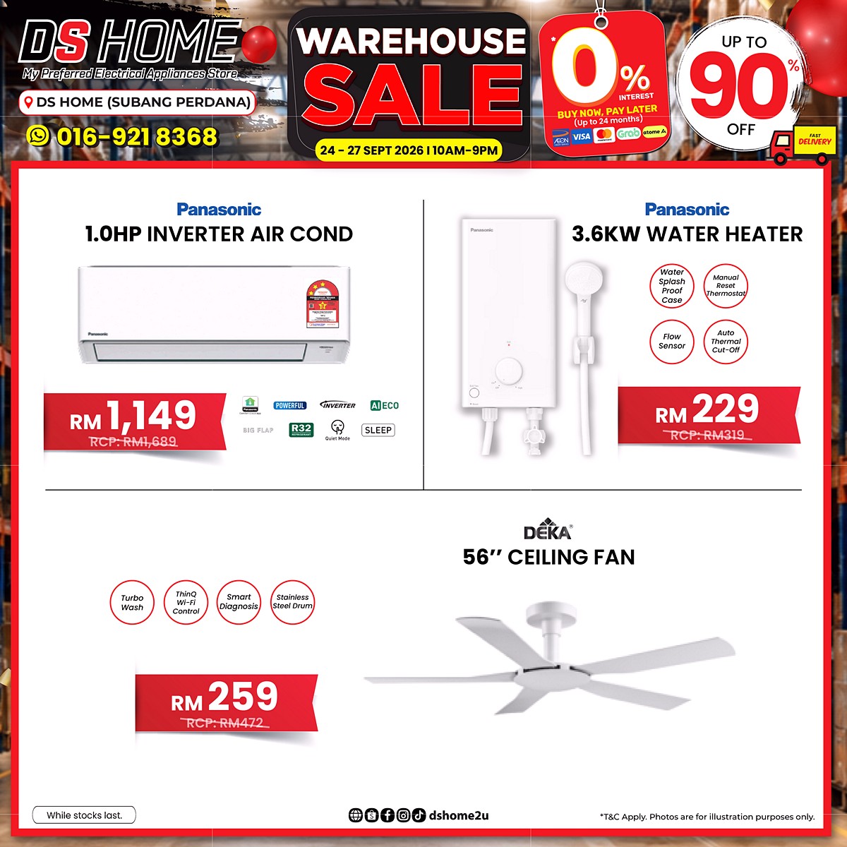 2409_SP-Warehouse-Sale-Product-05 24–27 September 2026: DS Home Warehouse Sale, Up to 90% Off TVs, Fridges, Washers & Air Conditioners, Early Bird Deals in Subang Perdana