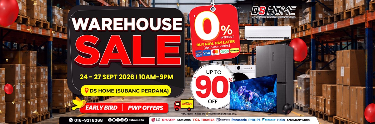 2409_SP-Warehouse-Sale-Theme-03 24–27 September 2026: DS Home Warehouse Sale, Up to 90% Off TVs, Fridges, Washers & Air Conditioners, Early Bird Deals in Subang Perdana
