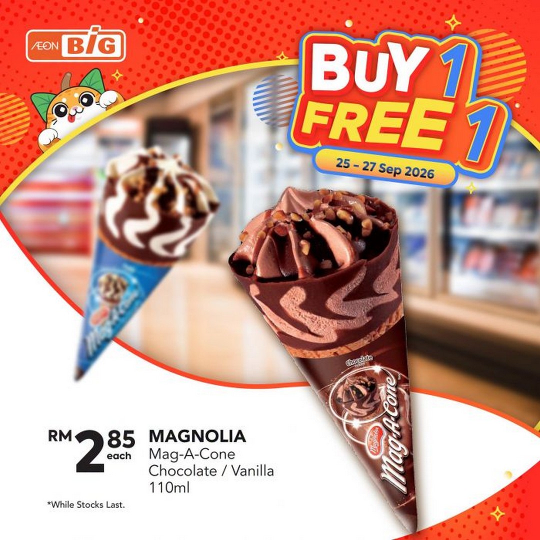 AEON-BiG-Magnolia-Mag-A-Cone-Buy-1-Free-1-Ice-Cream-Sale 25-27 September 2026: AEON BiG Magnolia Mag-A-Cone Buy 1 Free 1 Ice Cream Sale