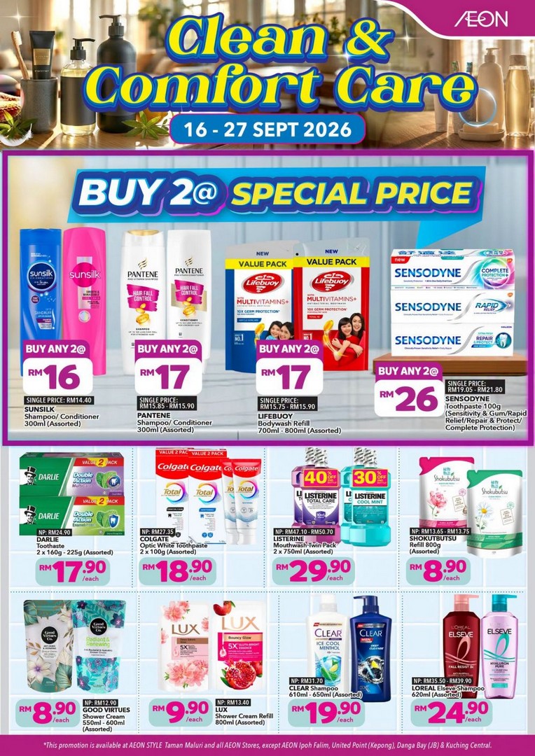 AEON-Everyday-Care-Promotion-–-Buy-2-Sunsilk-from-RM16 16-27 September 2026: AEON Everyday Care Promotion – Buy 2 Sunsilk from RM16, Pantene from RM17 & More Personal Care Deals