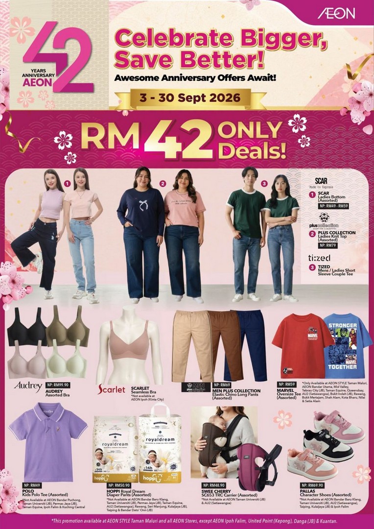 AEON-Malaysia-42nd-Anniversary-Promotion-2 3-30 September 2026: AEON Malaysia 42nd Anniversary Promotion: Up to 50% OFF, RM42 Deals & More