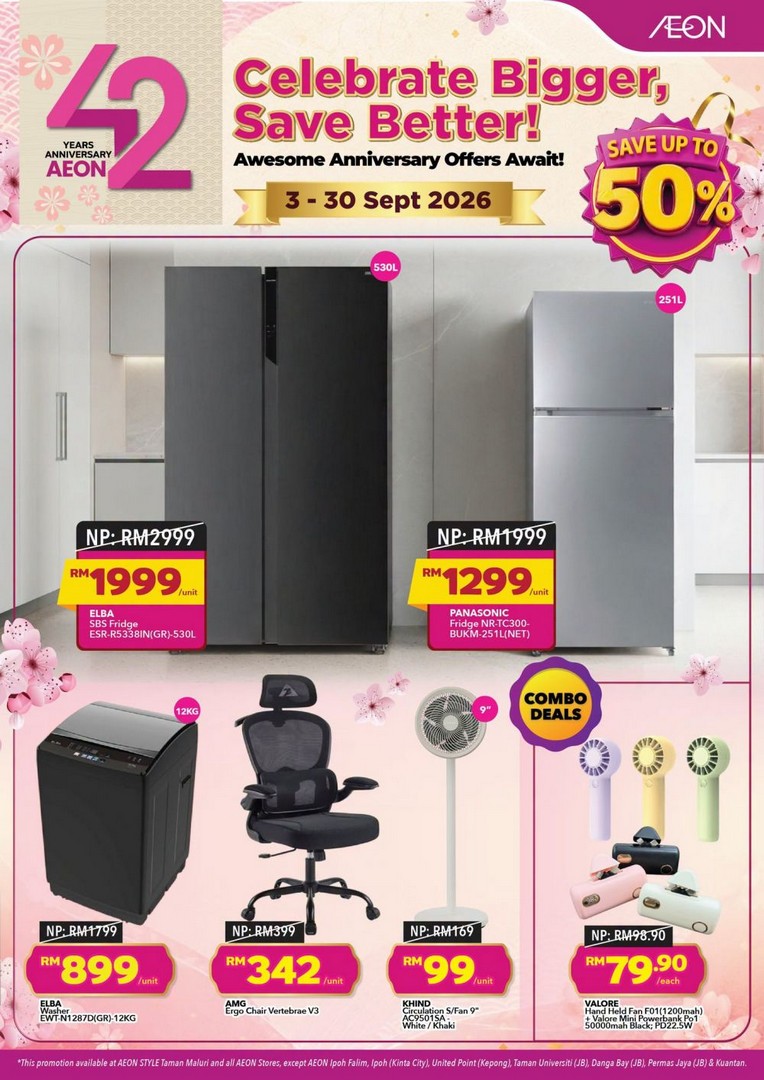AEON-Malaysia-42nd-Anniversary-Promotion-5 3-30 September 2026: AEON Malaysia 42nd Anniversary Promotion: Up to 50% OFF, RM42 Deals & More